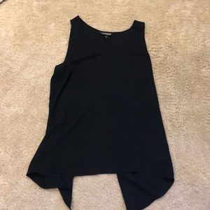Black open back tank top